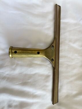Ettore Solid Brass Window Master Squeegee With Rubber Grip Made In USA